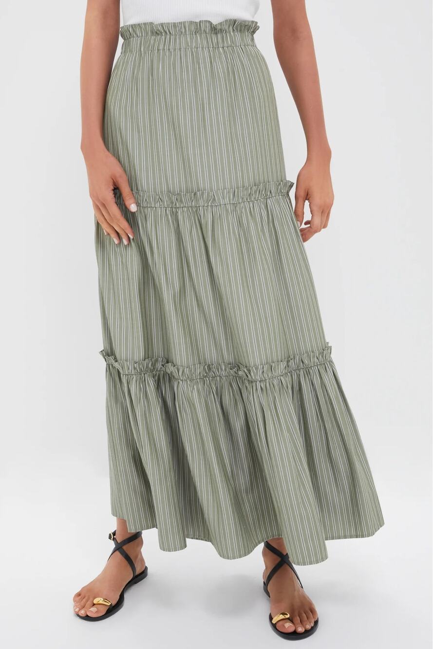 Tuckernuck Green Stripe Prado Skirt size S